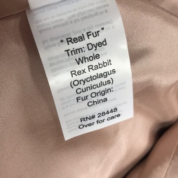 Fleurette Wool Car Coat With Genuine RexRabbit Fur - Picture 8 of 8